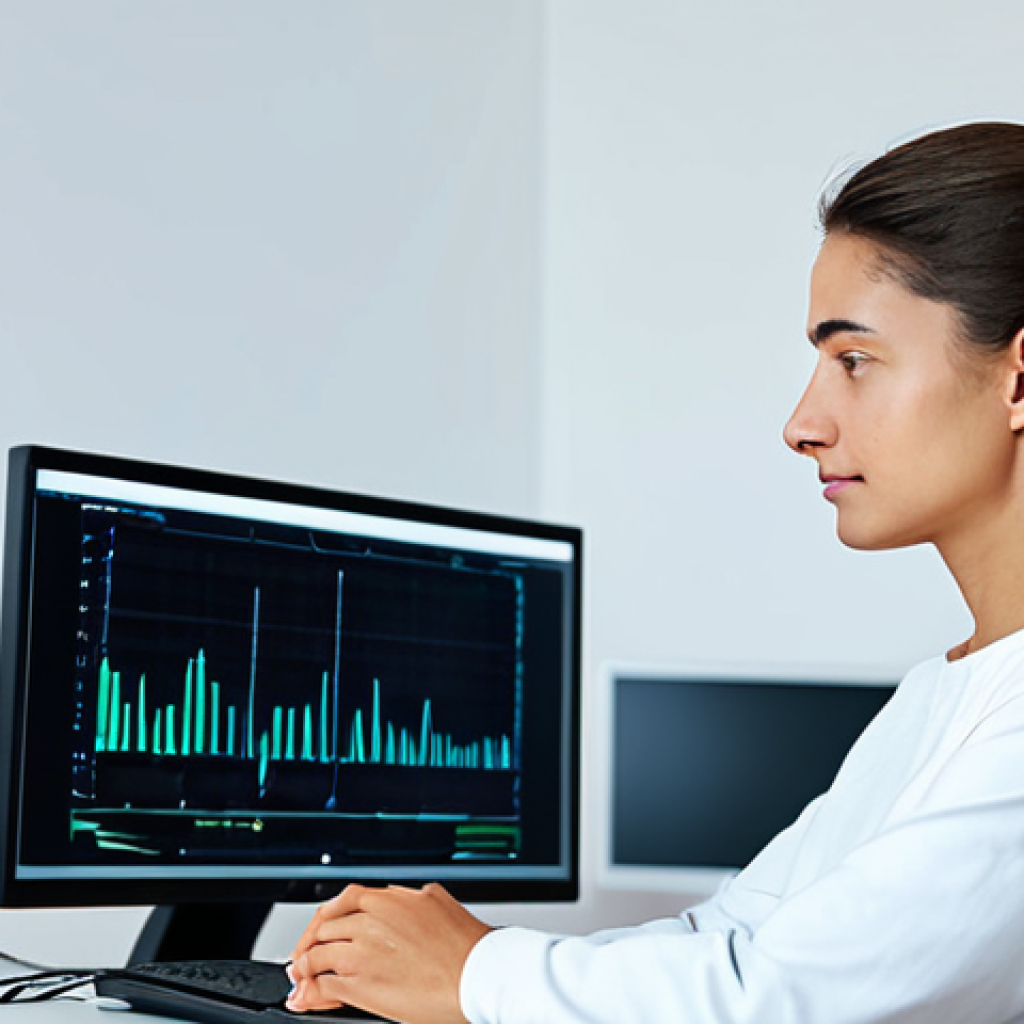 Stress Relief & Biofeedback Session**
A woman in comfortable, modest clothing is participating in a biofeedback session. Sensors are attached to her head and fingers. She's looking calmly at a monitor displaying brainwave activity. The setting is a peaceful, well-lit room with calming colors. Focus on the subject's serene expression. safe for work, appropriate content, fully clothed, professional setting, perfect anatomy, correct proportions, natural pose, high quality.
**