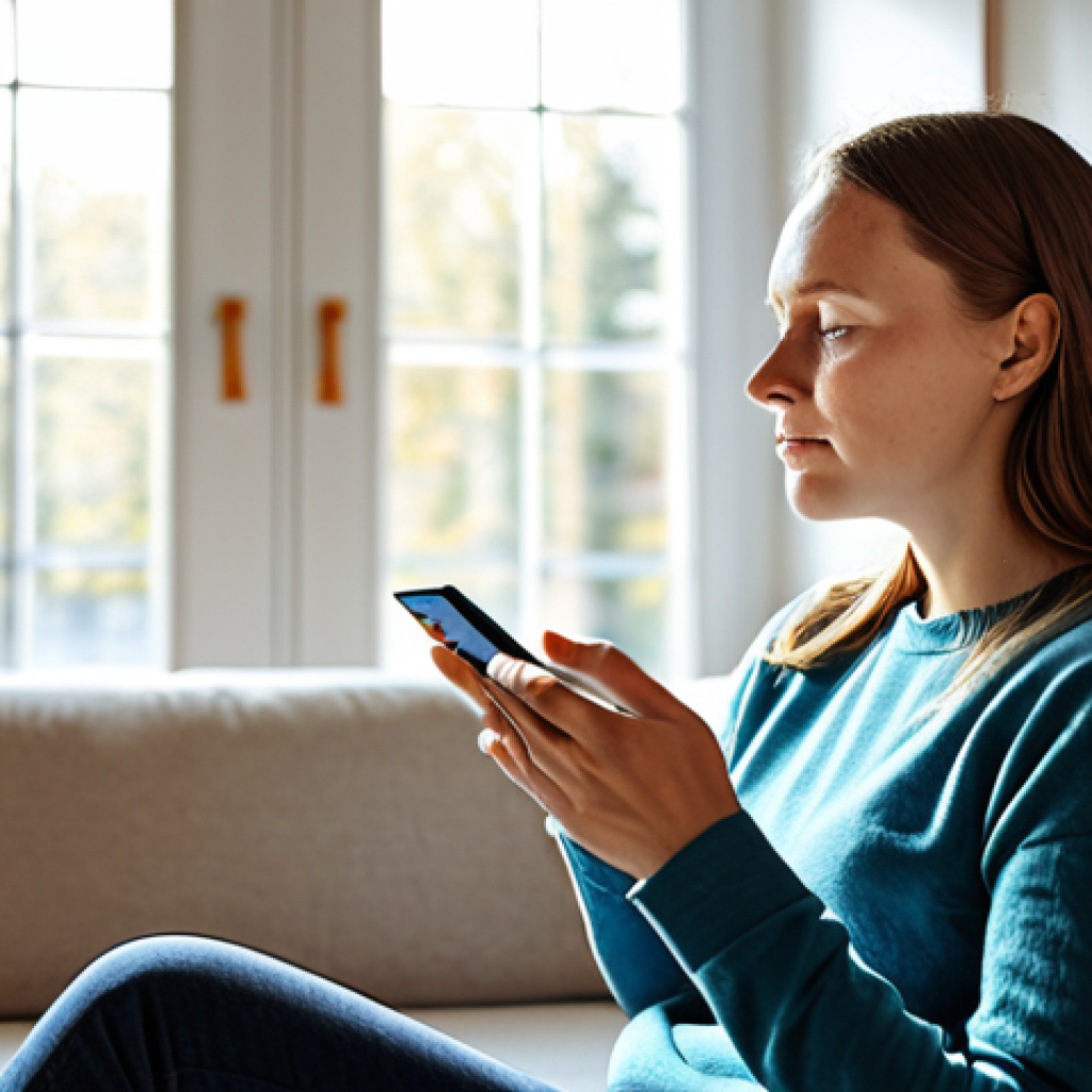 생체 반응 자기 조절법에 대한 일반적인 오해 - **Stress Reduction:** "A calm woman in a cozy, sunlit Swedish living room, practicing HRV biofeedbac...